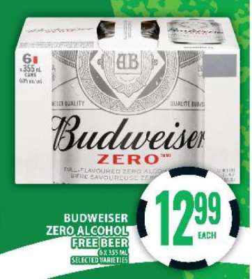 BUDWEISER ZERO ALCOHOL-FREE BEER