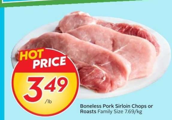 Boneless Pork Sirloin Chops or Roasts