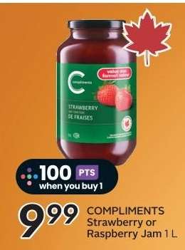 COMPLIMENTS Strawberry or Raspberry Jam 1 L
