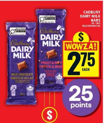 CADBURY DAIRY MILK BARS