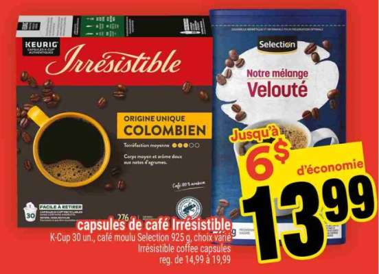 CAPSULES DE CAFÉ IRRÉSISTIBLE