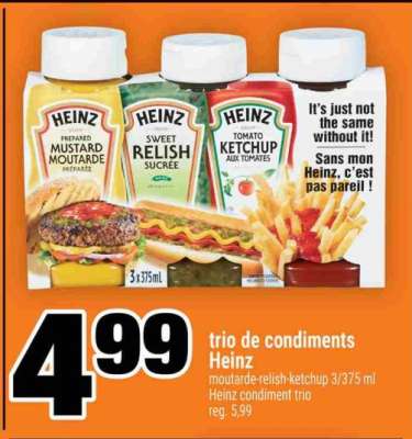 trio de condiments Heinz