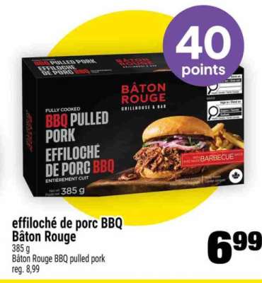 effiloché de porc BBQ Bâton Rouge