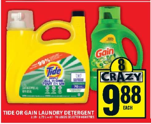 TIDE OR GAIN LAUNDRY DETERGENT