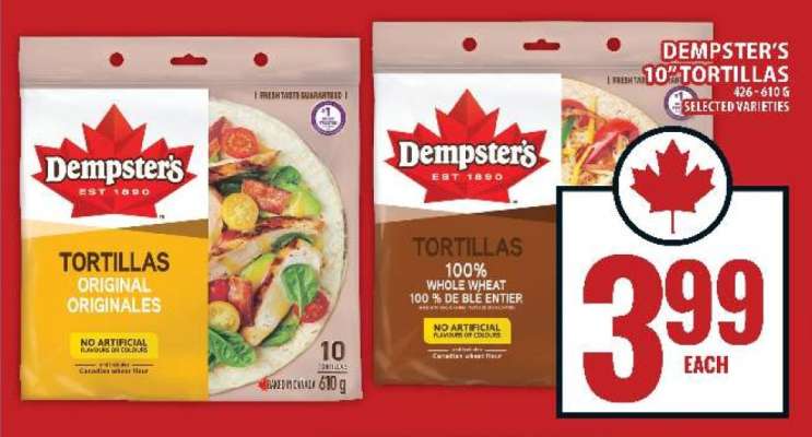 DEMPSTER’S 10” TORTILLAS