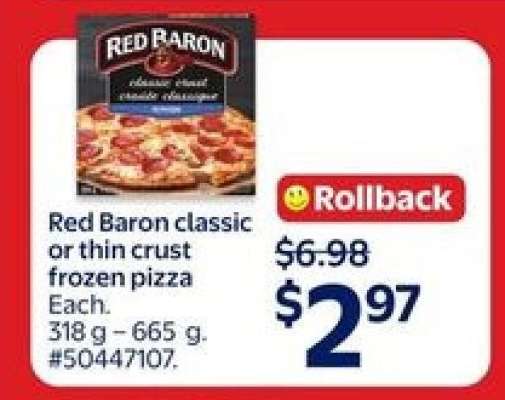 Red Baron classic or thin crust frozen pizza