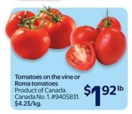 Tomatoes on the vine or Roma tomatoes