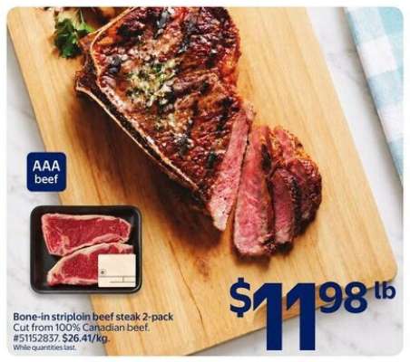 Bone-in striploin beef steak 2-pack