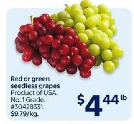 RED OR GREEN SEEDLESS GRAPES
