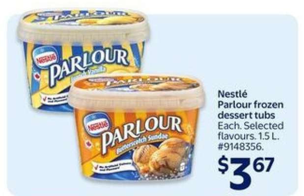 Nestlé Parlour frozen dessert tubs