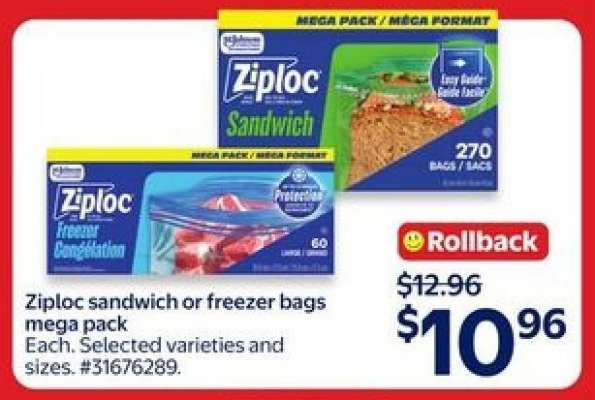 Ziploc Sandwich or Freezer Bags Mega Pack