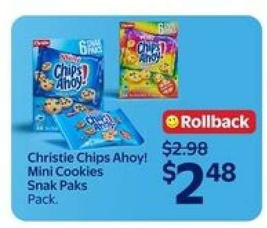Christie Chips Ahoy! Mini Cookies Snak Paks