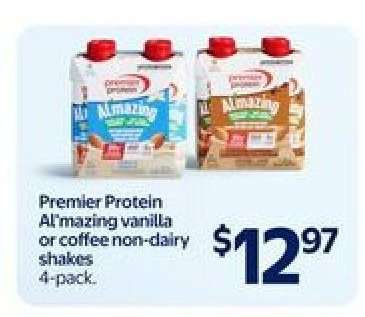 Premier Protein A!mazing vanilla or coffee non-dairy shakes