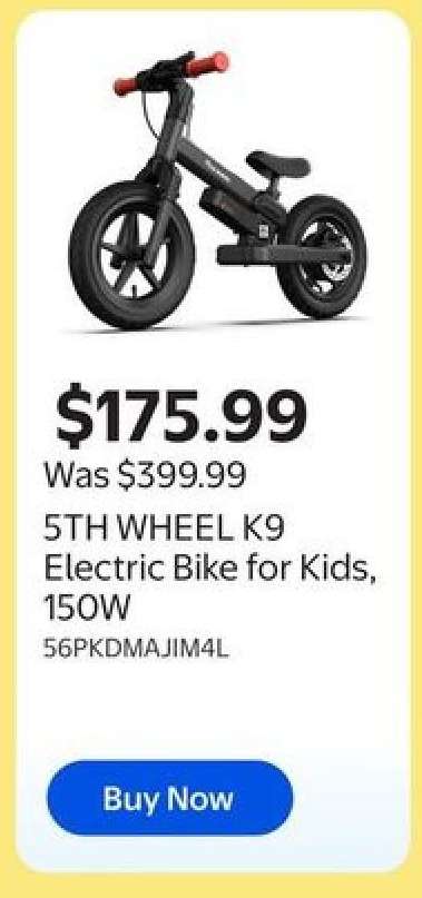 5TH WHEEL K9 Electric Bike for Kids, 150W