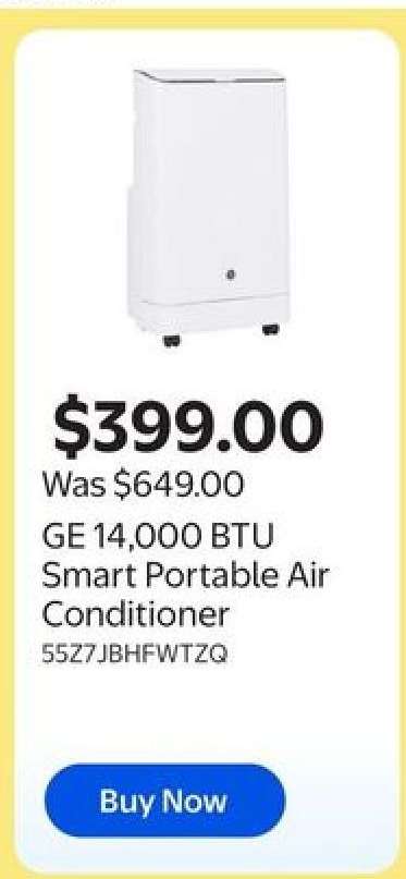 GE 14,000 BTU Smart Portable Air Conditioner