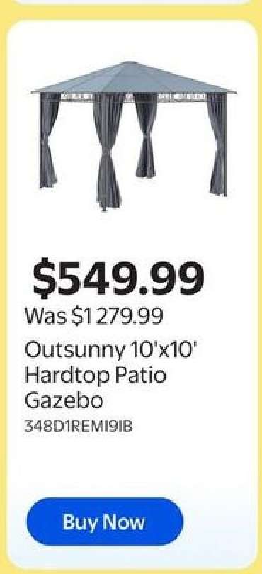 Outsunny 10'x10' Hardtop Patio Gazebo