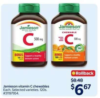 Jamieson vitamin C chewables