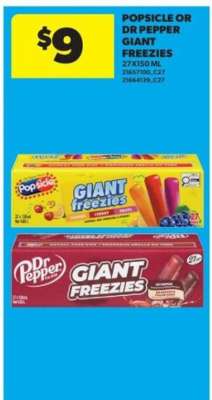 Popsicle or Dr Pepper Giant Freezies