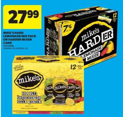 MIKE’S HARD LEMONADE MIX PACK OR HARDER MIXER CANS