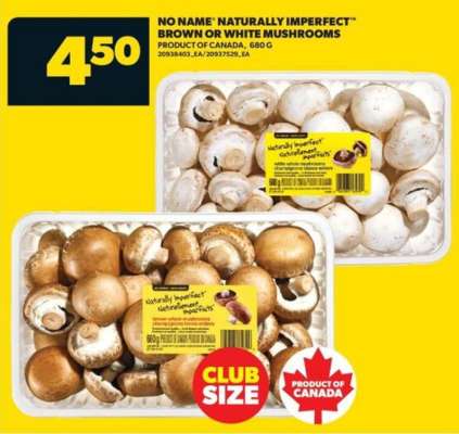 No Name Naturally Imperfect Brown or White Mushrooms