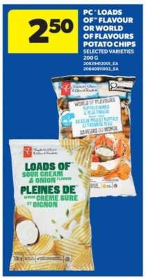 PC Loads of Flavour or World of Flavours Potato Chips