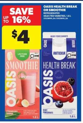 Oasis Health Break or Smoothie