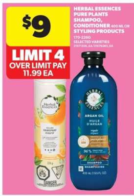 Herbal Essences Pure Plants Shampoo, Conditioner or Styling Products