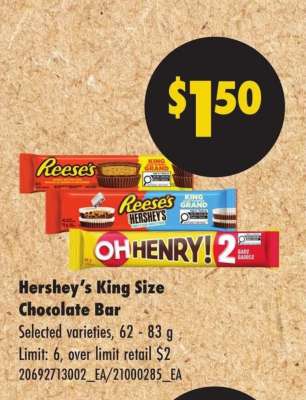 HERSHEY'S KING SIZE CHOCOLATE BAR