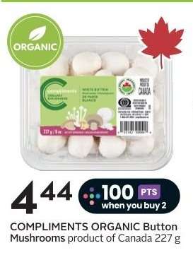 COMPLIMENTS ORGANIC Button Mushrooms