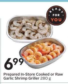 Prepared In-Store Cooked or Raw Garlic Shrimp Griller