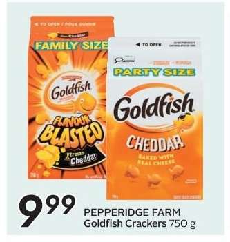 PEPPERIDGE FARM GOLDFISH CRACKERS, 750 g