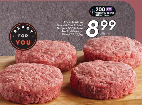 Fresh Medium Ground Chuck Beef Burgers