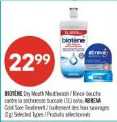 BIOTÈNE Dry Mouth Mouthwash / ABREVA Cold Sore Treatment