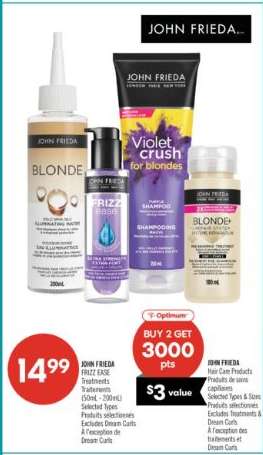 JOHN FRIEDA FRIZZ EASE TREATMENTS