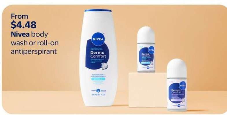 Nivea body wash or roll-on antiperspirant