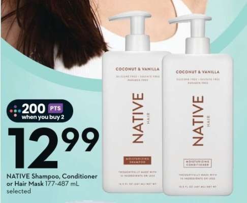 NATIVE Shampoo, Conditioner or Hair Mask