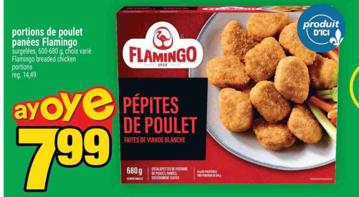 portions de poulet panées Flamingo