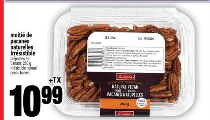 moitié de pacanes naturelles Irrésistible