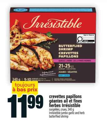 CREVETTES PAPILLONS GÉANTES AIL ET FINES HERBES IRRÉSISTIBLE