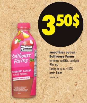 Bolthouse Farms smoothies ou jus