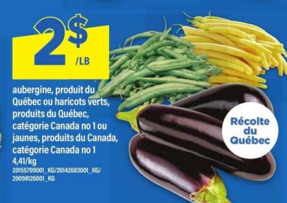 Aubergine, haricots verts ou jaunes