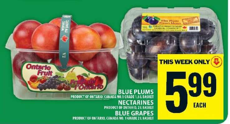 Blue Plums, Nectarines, Blue Grapes