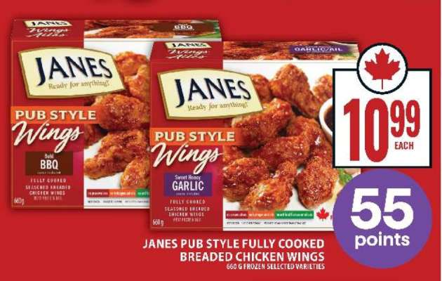 JANES PUB STYLE FULLY COOKED BREADED CHICKEN WINGS