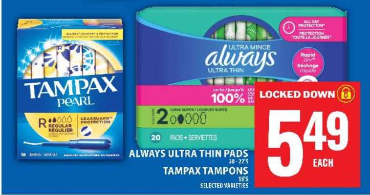 Always Ultra Thin Pads / Tampax Tampons