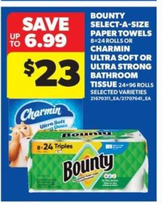 Bounty Select-A-Size Paper Towels or Charmin Bathroom Tissue