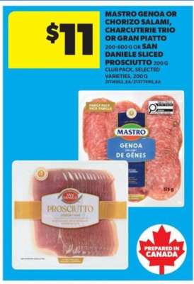 Mastro Genoa or Chorizo Salami, Charcuterie Trio or Gran Piatto or San Daniele Sliced Prosciutto