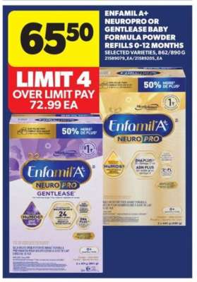 Enfamil A+ NeuroPro or Gentlease Baby Formula Powder Refills 0-12 Months