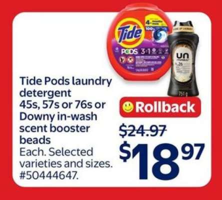 Tide Pods laundry detergent or Downy in-wash scent booster beads