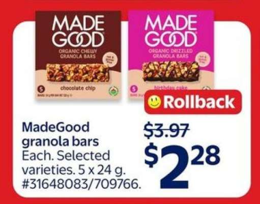 MadeGood Granola Bars