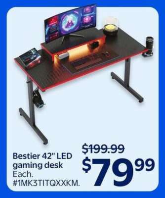 Bestier 42" LED gaming desk